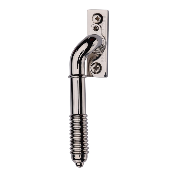 V895L LH-PNF  Left Hand  Polished Nickel  Heritage Brass Locking Reeded Cranked Espagnolette Fastener